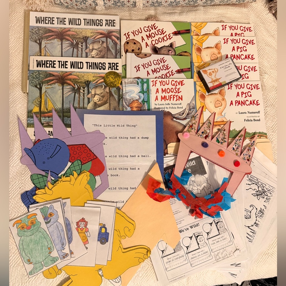 Children’s Book Set of 9 cassette worksheets Scholastic Learning Center Teacher